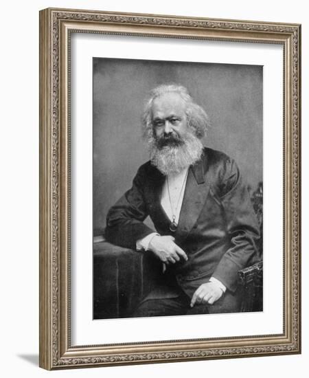 Portrait of German-Born Political Economist and Socialist Karl Marx, 1818-1883-null-Framed Photographic Print