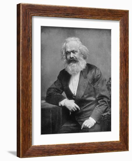 Portrait of German-Born Political Economist and Socialist Karl Marx, 1818-1883-null-Framed Photographic Print