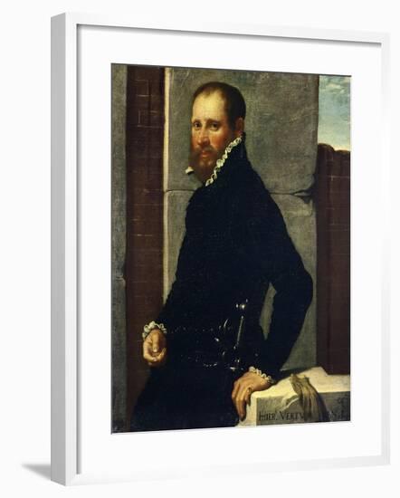 Portrait of Gerolamo Vertova by Giovanni Battista Moroni-null-Framed Giclee Print