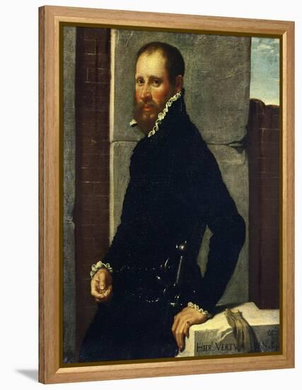 Portrait of Gerolamo Vertova by Giovanni Battista Moroni-null-Framed Premier Image Canvas