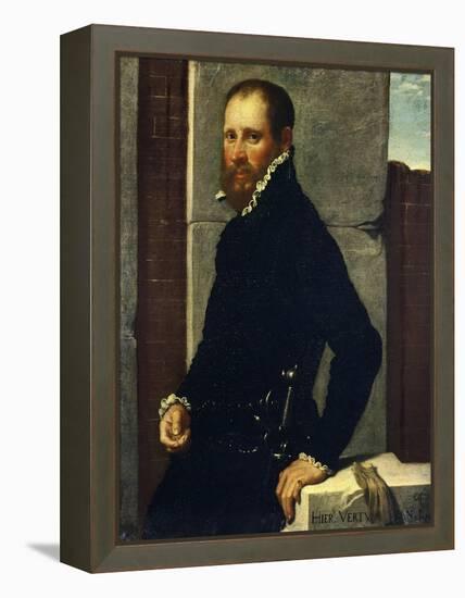 Portrait of Gerolamo Vertova by Giovanni Battista Moroni-null-Framed Premier Image Canvas