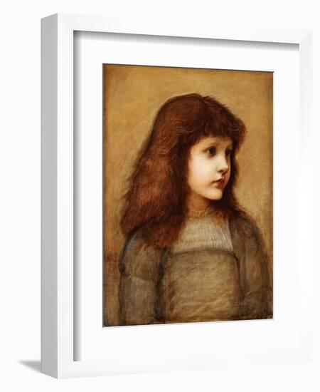 Portrait of Gertie Lewis, Half Length, 1879-80-Edward Burne-Jones-Framed Giclee Print