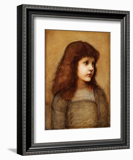 Portrait of Gertie Lewis, Half Length, 1879-80-Edward Burne-Jones-Framed Giclee Print