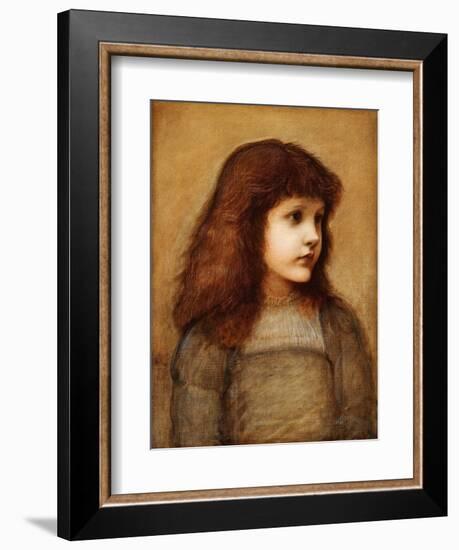 Portrait of Gertie Lewis, Half-Length-Edward Burne-Jones-Framed Giclee Print