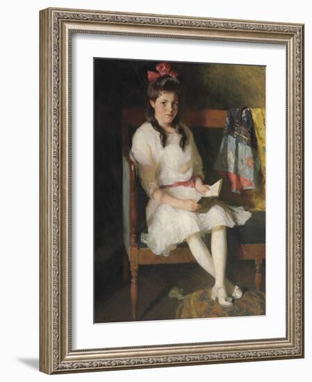 Portrait of Gertrude Russell, 1915-Frank Weston Benson-Framed Premium Giclee Print