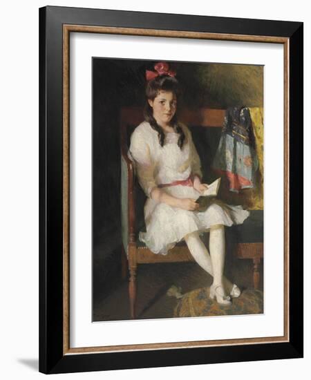 Portrait of Gertrude Russell, 1915-Frank Weston Benson-Framed Premium Giclee Print