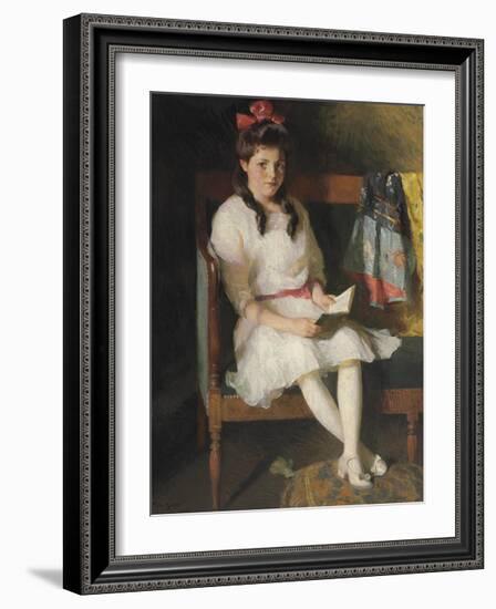 Portrait of Gertrude Russell, 1915-Frank Weston Benson-Framed Premium Giclee Print