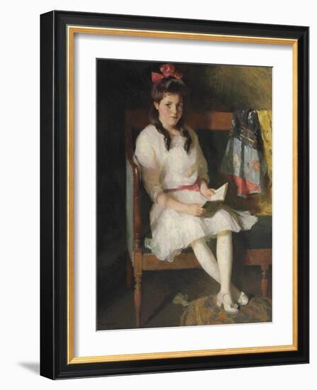 Portrait of Gertrude Russell, 1915-Frank Weston Benson-Framed Premium Giclee Print