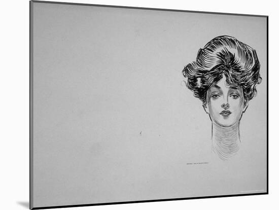 Portrait of "Gibson Girl," from Drawings Including Weaker Sex: the Story of a Susceptible Bachelor-Charles Dana Gibson-Mounted Photographic Print