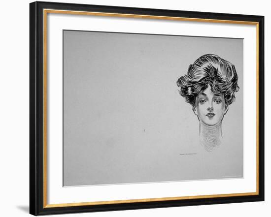 Portrait of "Gibson Girl," from Drawings Including Weaker Sex: the Story of a Susceptible Bachelor-Charles Dana Gibson-Framed Photographic Print