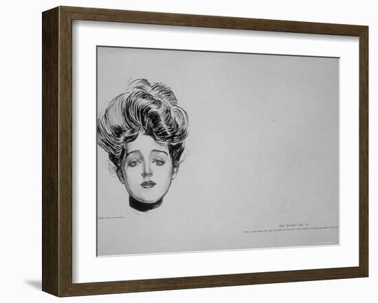 Portrait of "Gibson Girl," from Drawings Including Weaker Sex: the Story of a Susceptible Bachelor-Charles Dana Gibson-Framed Photographic Print