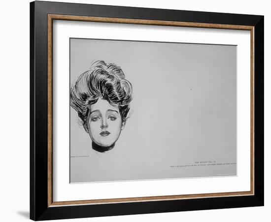 Portrait of "Gibson Girl," from Drawings Including Weaker Sex: the Story of a Susceptible Bachelor-Charles Dana Gibson-Framed Photographic Print