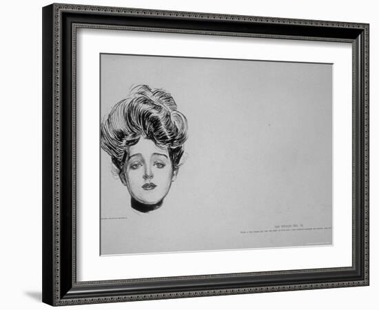 Portrait of "Gibson Girl," from Drawings Including Weaker Sex: the Story of a Susceptible Bachelor-Charles Dana Gibson-Framed Photographic Print