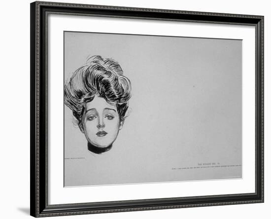 Portrait of "Gibson Girl," from Drawings Including Weaker Sex: the Story of a Susceptible Bachelor-Charles Dana Gibson-Framed Photographic Print