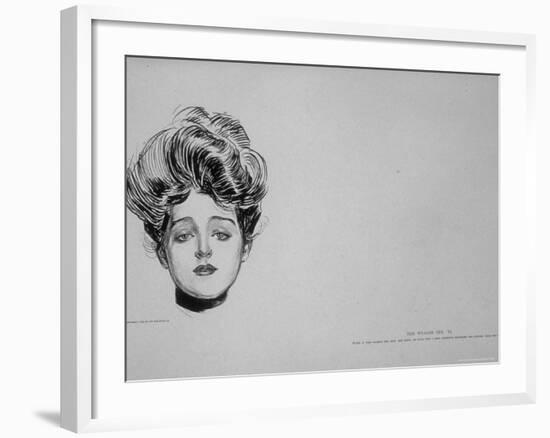 Portrait of "Gibson Girl," from Drawings Including Weaker Sex: the Story of a Susceptible Bachelor-Charles Dana Gibson-Framed Photographic Print