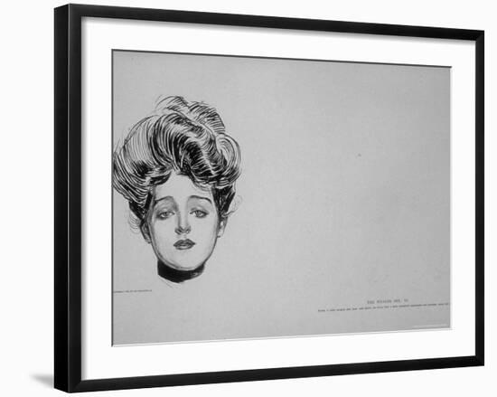 Portrait of "Gibson Girl," from Drawings Including Weaker Sex: the Story of a Susceptible Bachelor-Charles Dana Gibson-Framed Photographic Print