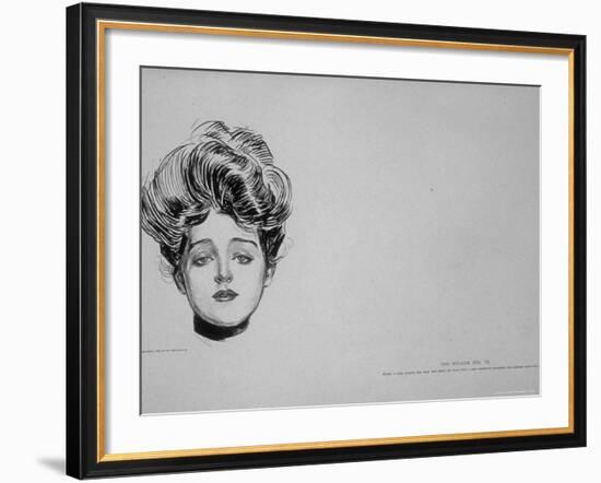 Portrait of "Gibson Girl," from Drawings Including Weaker Sex: the Story of a Susceptible Bachelor-Charles Dana Gibson-Framed Photographic Print