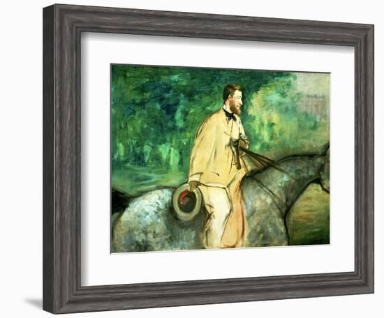 Portrait of Gillaudin on a Horse-Edouard Manet-Framed Giclee Print