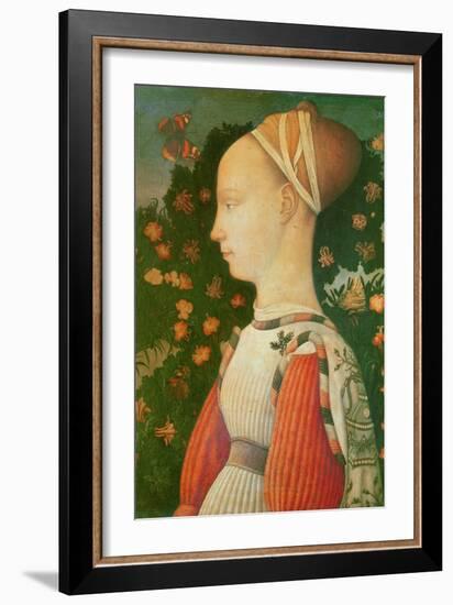 Portrait of Ginevra D'este, C.1436-38 (Wood Panel)-Antonio Pisanello-Framed Giclee Print