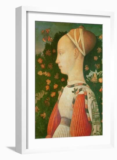 Portrait of Ginevra D'este, C.1436-38 (Wood Panel)-Antonio Pisanello-Framed Giclee Print