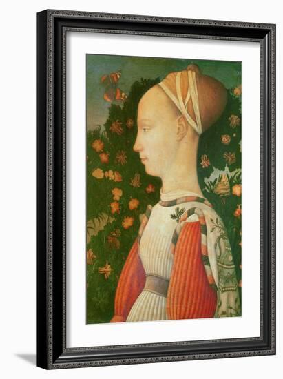 Portrait of Ginevra D'este, C.1436-38 (Wood Panel)-Antonio Pisanello-Framed Giclee Print