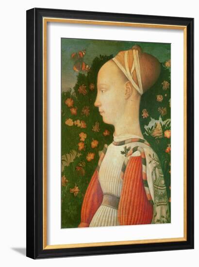 Portrait of Ginevra D'este, C.1436-38 (Wood Panel)-Antonio Pisanello-Framed Giclee Print