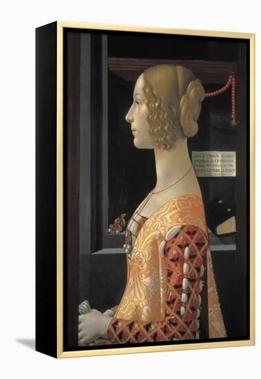 Portrait of Giovanna Tornabuoni-Domenico Ghirlandaio-Framed Stretched Canvas