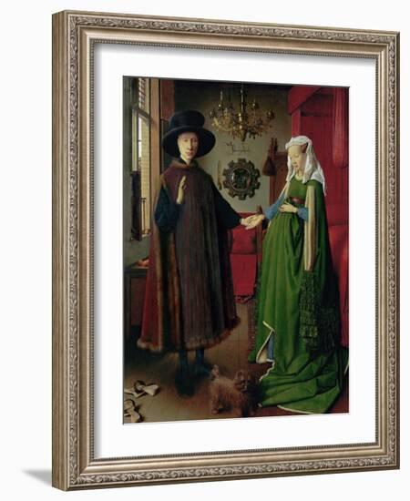 Portrait of Giovanni Arnolfini and his Wife, c.1434-Jan van Eyck-Framed Giclee Print