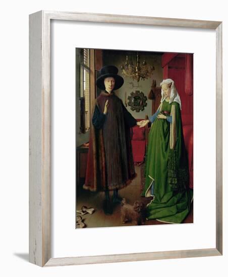 Portrait of Giovanni Arnolfini and his Wife, c.1434-Jan van Eyck-Framed Giclee Print