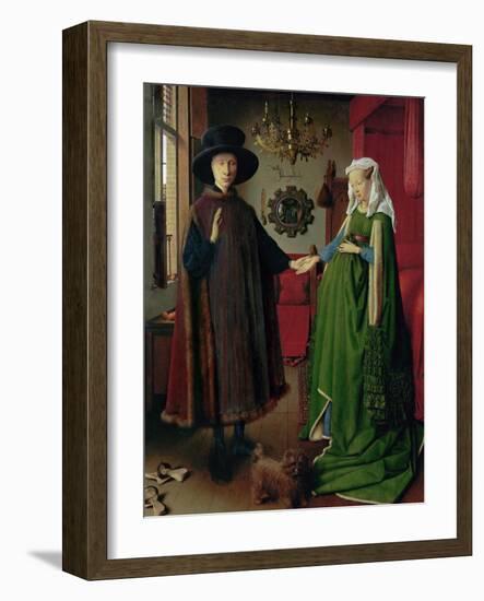 Portrait of Giovanni Arnolfini and his Wife, c.1434-Jan van Eyck-Framed Giclee Print