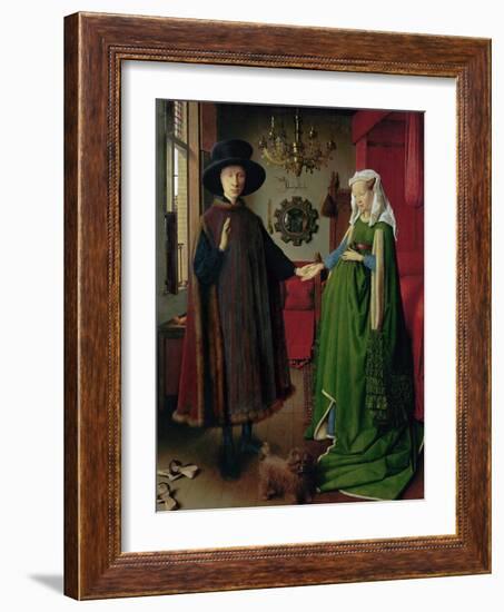 Portrait of Giovanni Arnolfini and his Wife, c.1434-Jan van Eyck-Framed Giclee Print