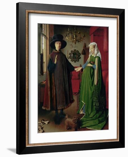 Portrait of Giovanni Arnolfini and his Wife, c.1434-Jan van Eyck-Framed Giclee Print