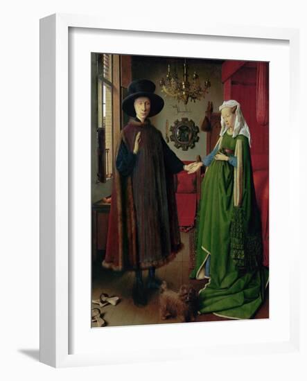 Portrait of Giovanni Arnolfini and his Wife, c.1434-Jan van Eyck-Framed Giclee Print