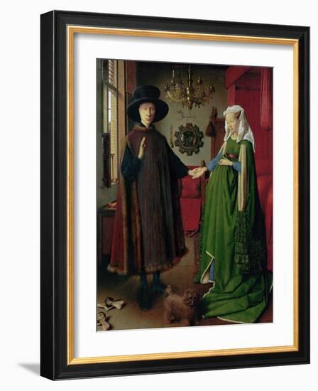 Portrait of Giovanni Arnolfini and his Wife, c.1434-Jan van Eyck-Framed Giclee Print