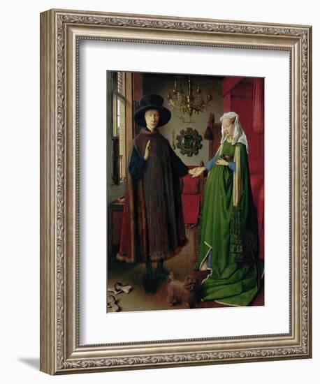 Portrait of Giovanni Arnolfini and his Wife, c.1434-Jan van Eyck-Framed Giclee Print