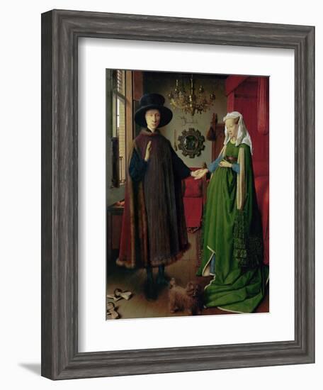 Portrait of Giovanni Arnolfini and his Wife, c.1434-Jan van Eyck-Framed Giclee Print