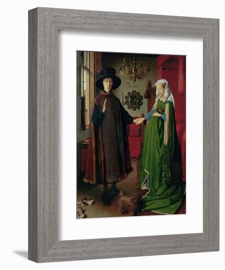 Portrait of Giovanni Arnolfini and his Wife, c.1434-Jan van Eyck-Framed Giclee Print