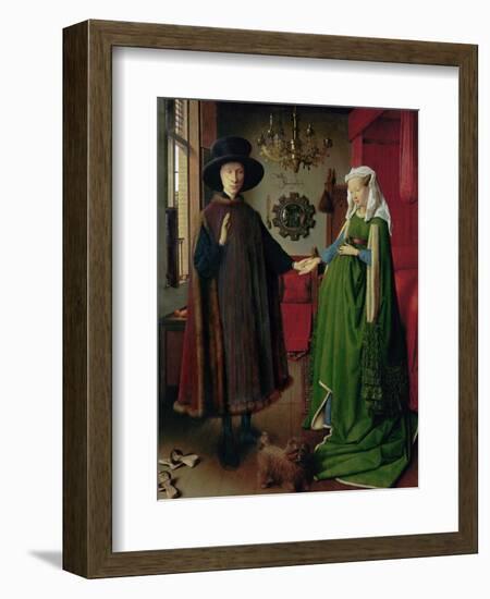 Portrait of Giovanni Arnolfini and his Wife, c.1434-Jan van Eyck-Framed Giclee Print