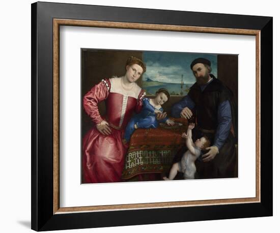 Portrait of Giovanni Della Volta with His Wife and Children, 1547-Lorenzo Lotto-Framed Giclee Print