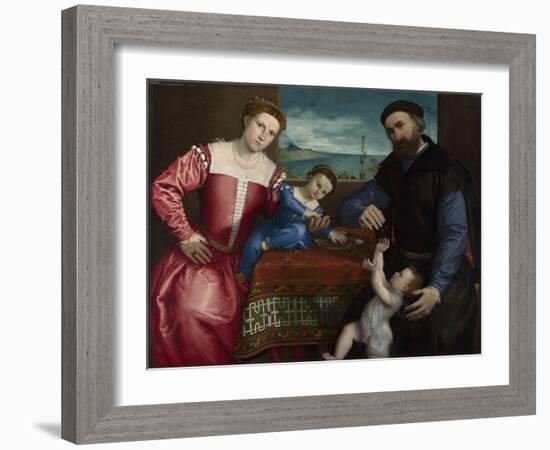 Portrait of Giovanni Della Volta with His Wife and Children, 1547-Lorenzo Lotto-Framed Giclee Print