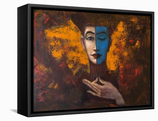 Portrait of Girl , Original Oil Painting on Canvas-Lilun-Framed Stretched Canvas