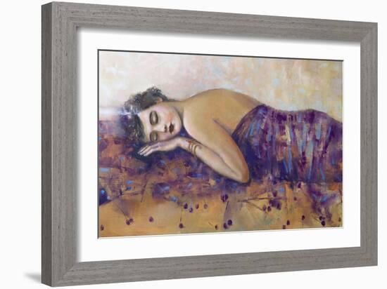 Portrait of Girl , Original Oil Painting on Canvas-Lilun-Framed Art Print