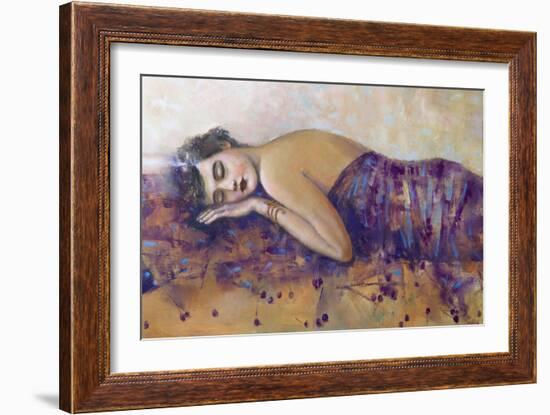 Portrait of Girl , Original Oil Painting on Canvas-Lilun-Framed Art Print