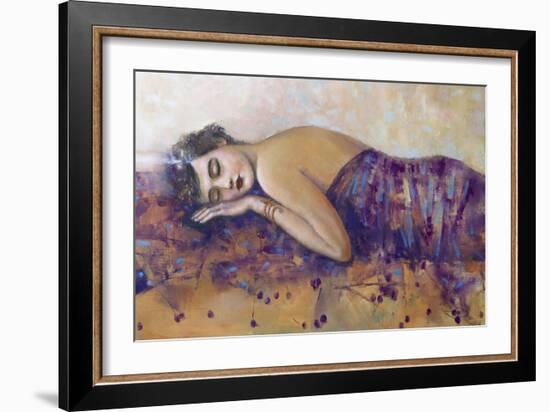 Portrait of Girl , Original Oil Painting on Canvas-Lilun-Framed Art Print