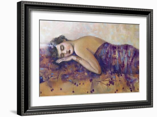 Portrait of Girl , Original Oil Painting on Canvas-Lilun-Framed Art Print