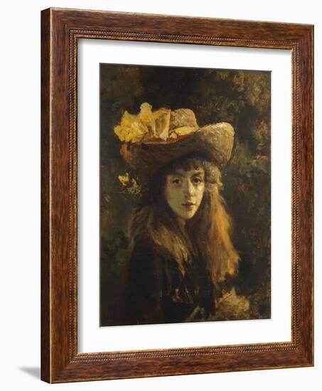 Portrait of Girl-Gustave Courbet-Framed Giclee Print