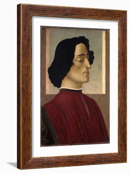 Portrait of Giuliano De' Medici, Ca 1475-Sandro Botticelli-Framed Giclee Print