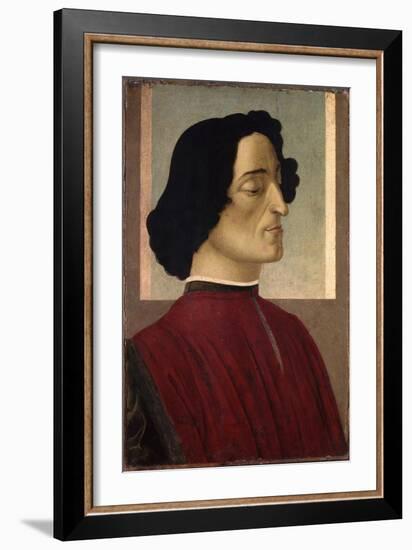 Portrait of Giuliano De' Medici, Ca 1475-Sandro Botticelli-Framed Giclee Print