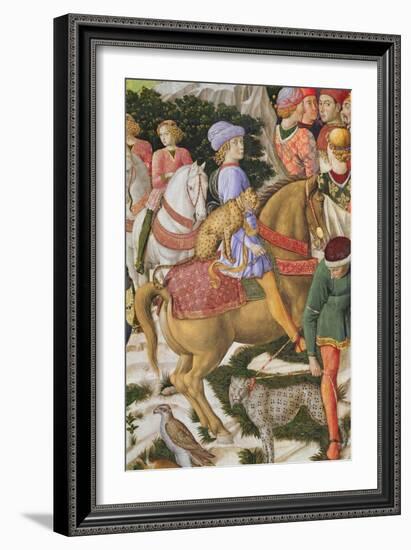 Portrait of Giuliano De'Medici, Detail from the Journey of the Magi Cycle in the Chapel, circa 1460-Benozzo di Lese di Sandro Gozzoli-Framed Giclee Print