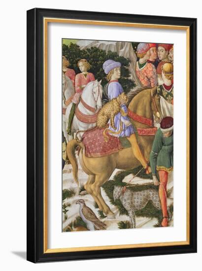 Portrait of Giuliano De'Medici, Detail from the Journey of the Magi Cycle in the Chapel, circa 1460-Benozzo di Lese di Sandro Gozzoli-Framed Giclee Print